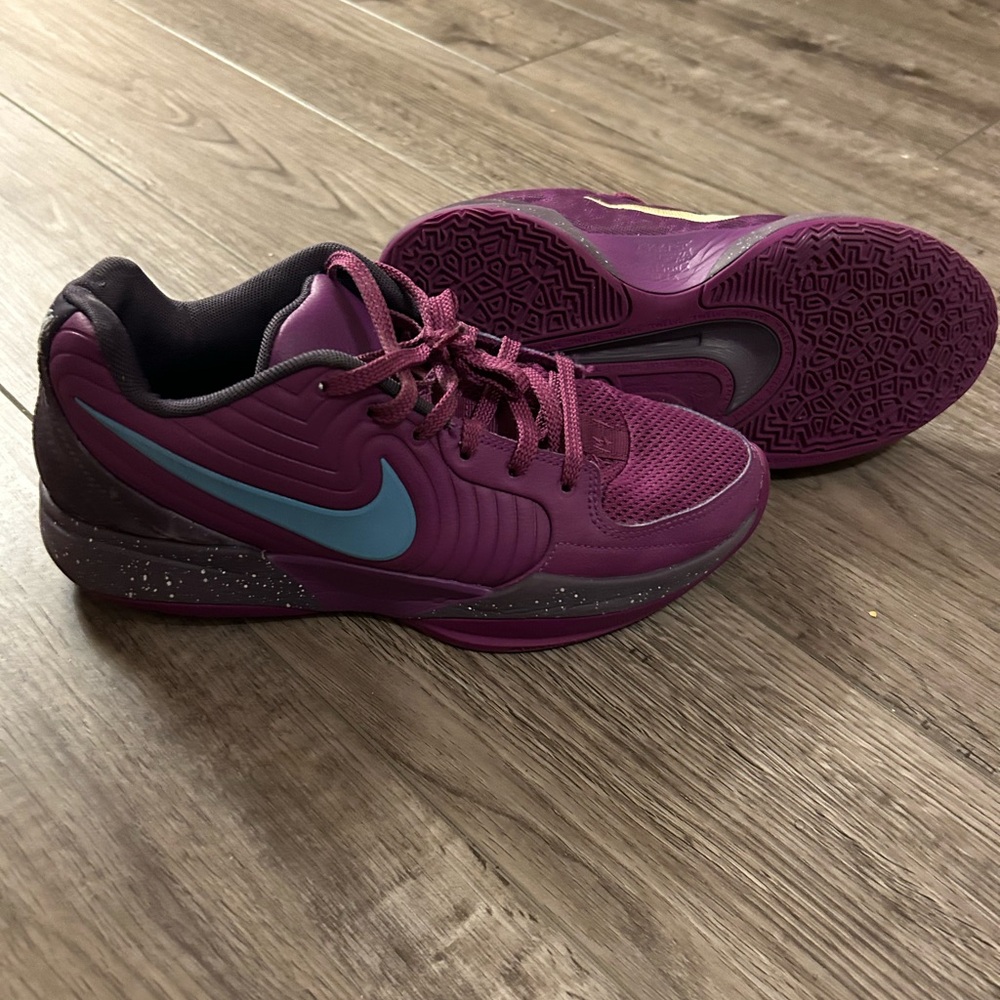 Nike Kids Plum Purple Sneakers with Teal Swoosh
